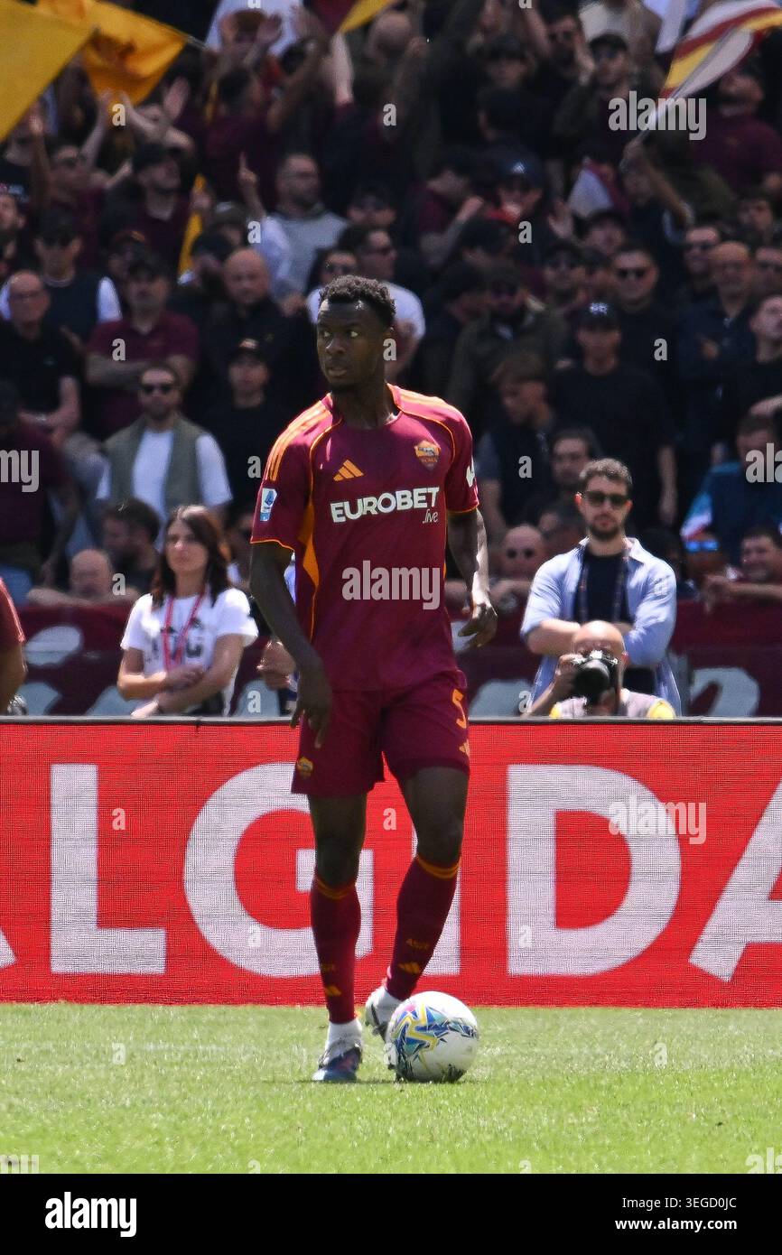 IPA84859949 - Evan N'Dicka of A.S. Roma is in action during the 37th ...