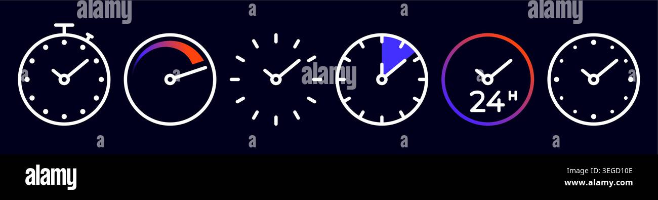 Time. Watch, clock. Quick timer Stock Vector