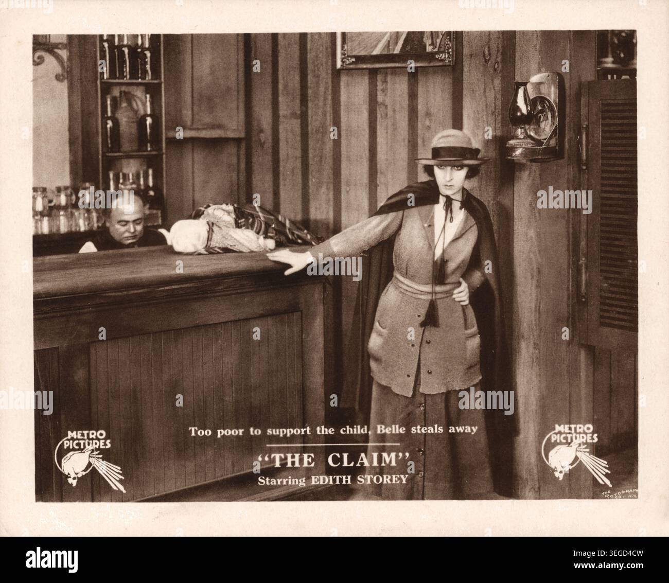 Lobby card for the 1918 film The Claim, starring Edith Storey (1892 ...
