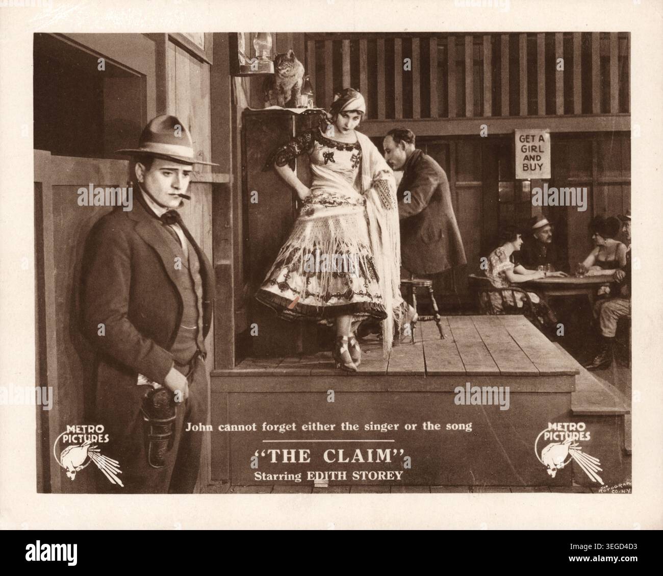 Lobby card for The Claim (1918) featuring Edith Storey (1892–1967) and ...