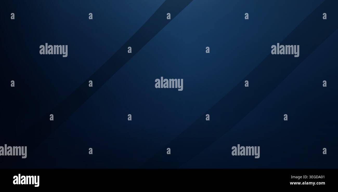 Abstract dark blue background with diagonal stripes and gradient lighting Stock Vector