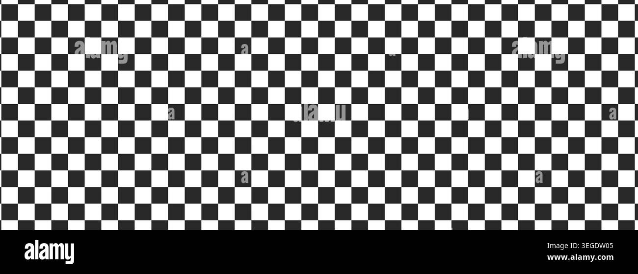 Black white checkerboard background, pattern grid. Retro psychedelic checkered wallpaper. Chessboard surface. Distorted geometric grid. Vector illustration Stock Vector