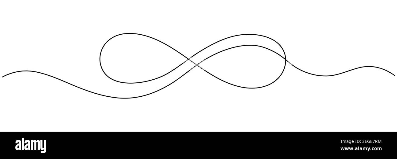 An infinity symbol drawn with a single continuous line. Editable stroke. Vector illustration Stock Vector