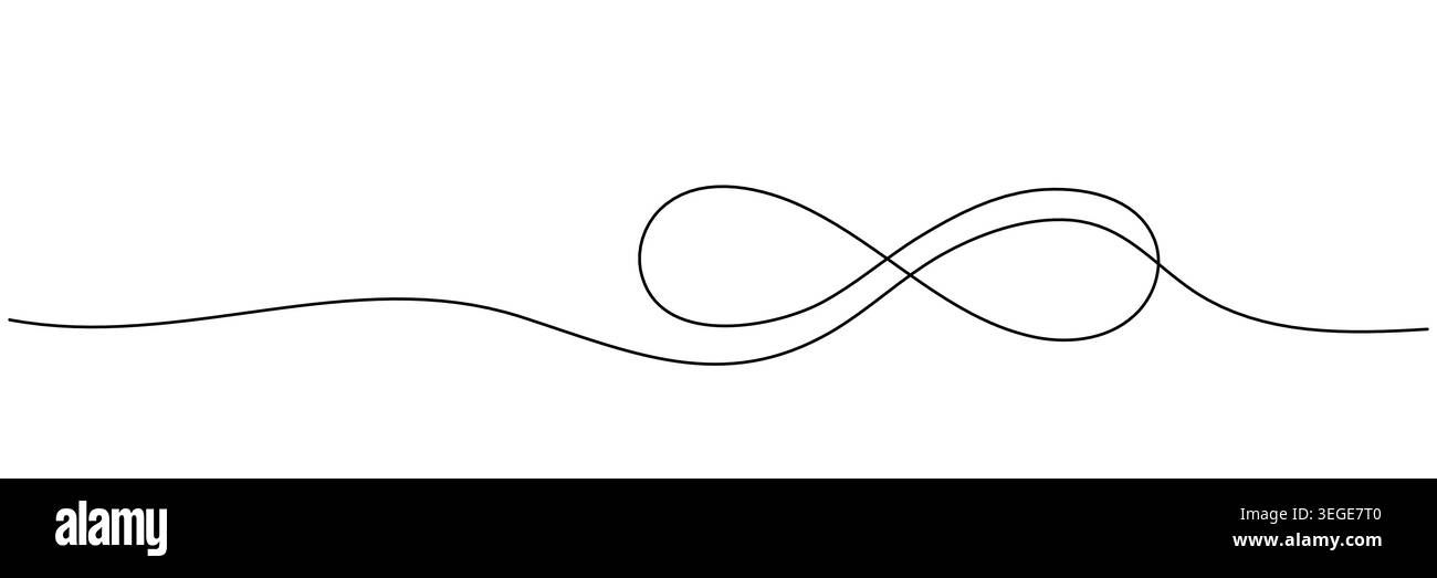 An infinity symbol drawn with a single continuous line. Editable stroke. Vector illustration Stock Vector