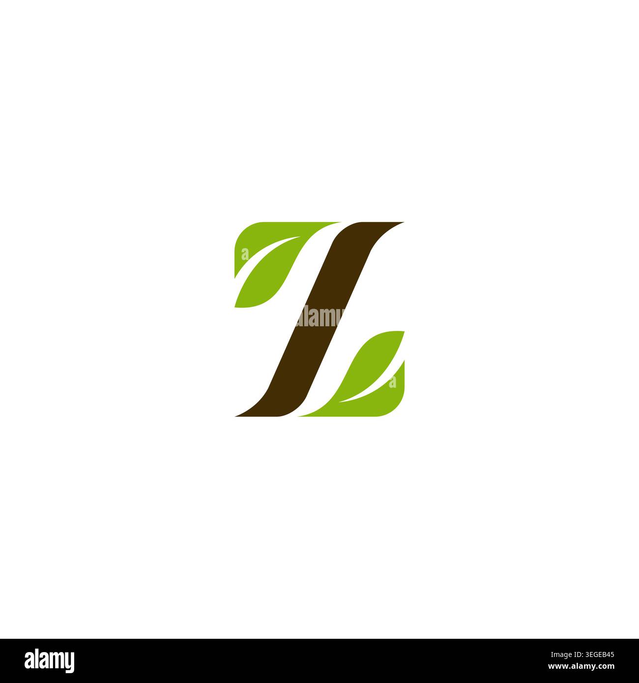 Initial Letter Z With Leaf Logo Design. Z leaf Icon Stock Vector