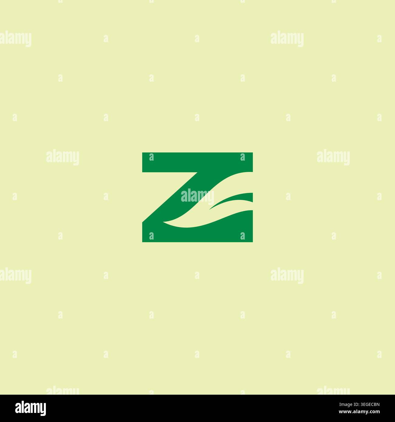 Initial letter z leaf green logo design Stock Vector