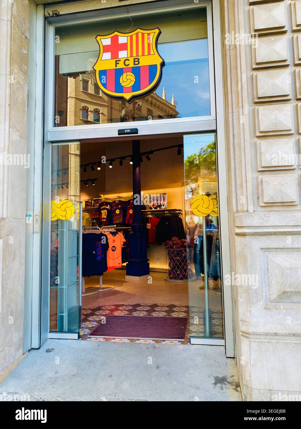 Futbol Club Barcelona store shop. Barcelona - Smartphone Captured Stock Image