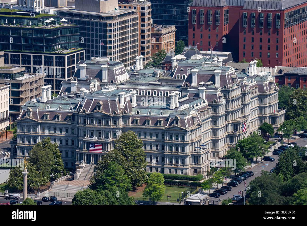 The Eisenhower Executive Office Building or EEOB, is seen on the campus ...