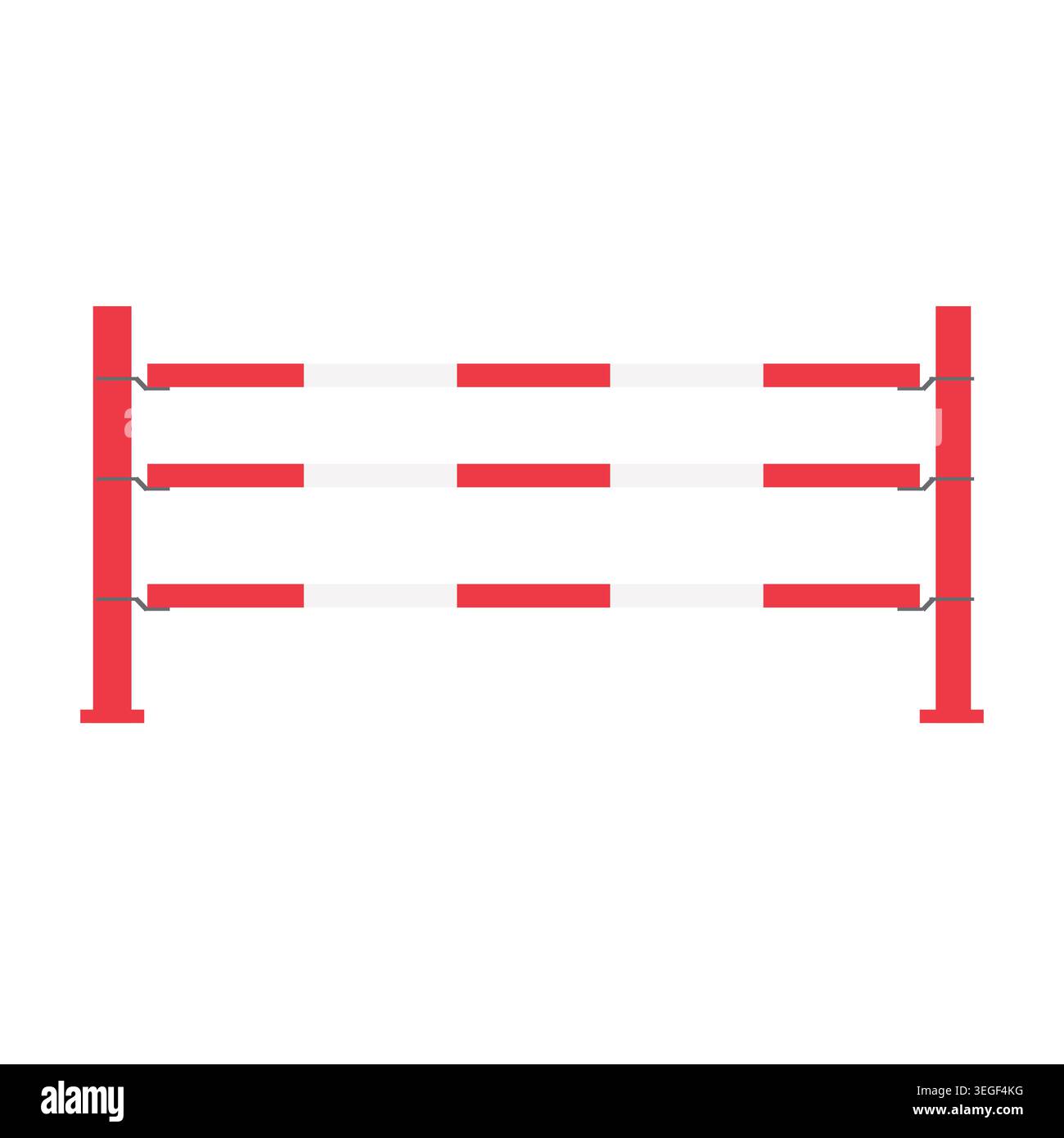 Vector flat horse show jumping obstacle Stock Vector