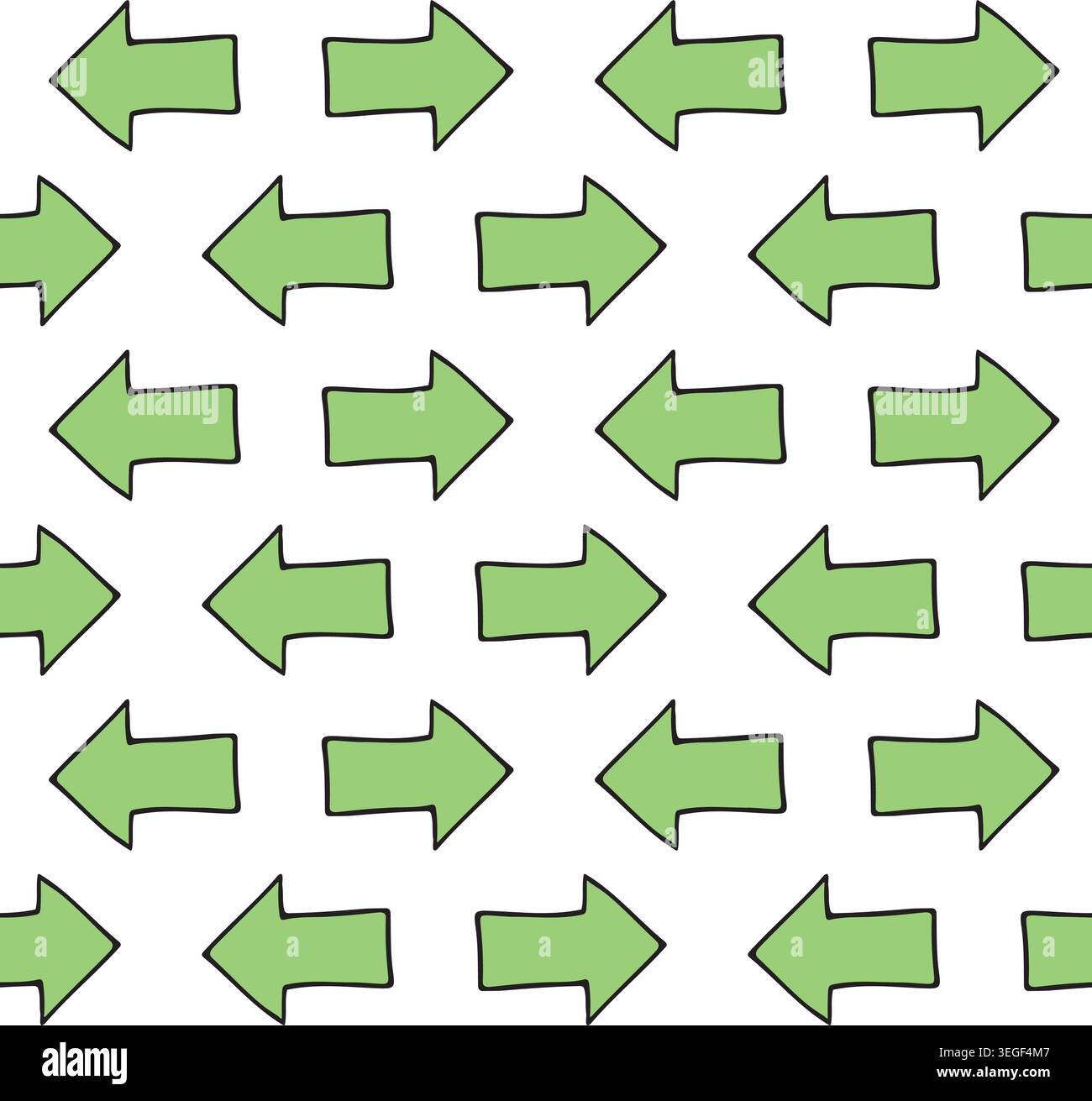 Vector seamless pattern of hand drawn arrow Stock Vector