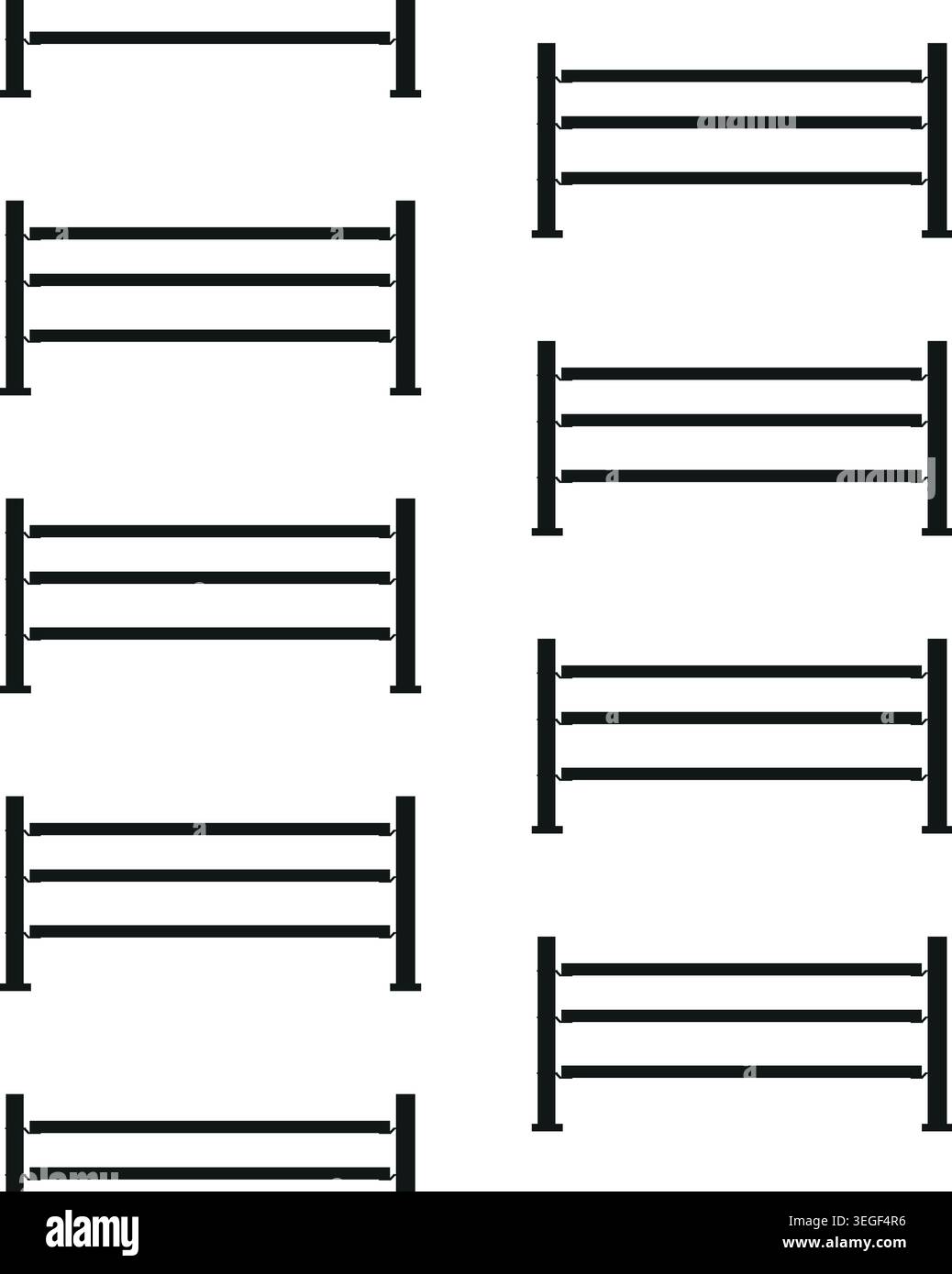 Vector seamless pattern of show jumping obstacle Stock Vector