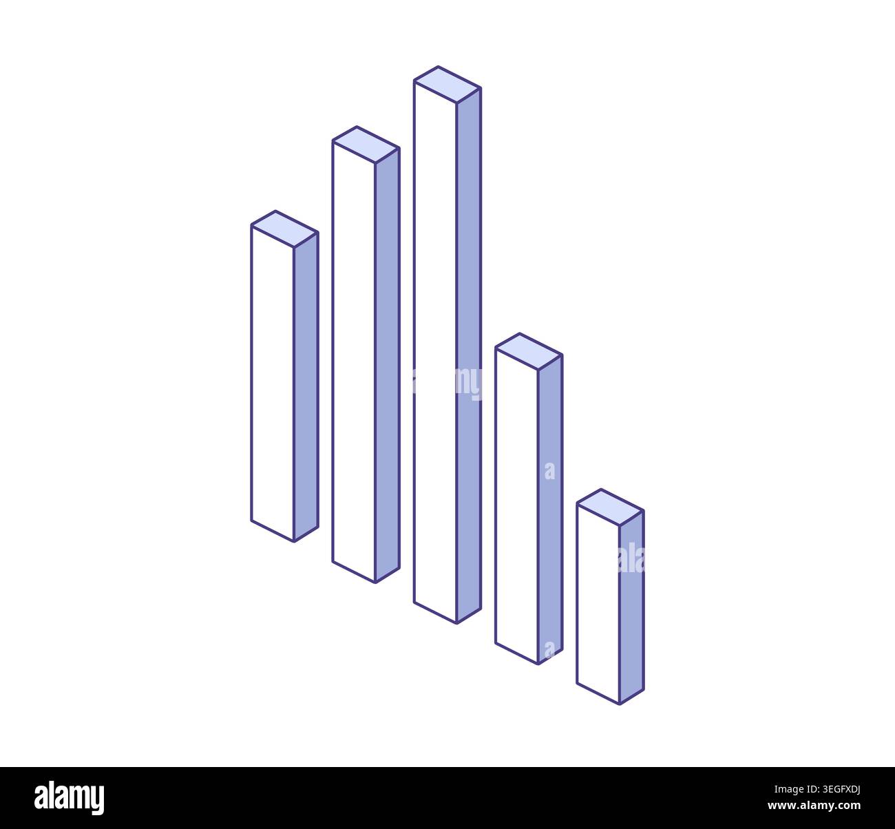 Bar chart. 3D graph. vector isometric illustration for business reports, data analysis, financial growth, statistics visualization Stock Vector