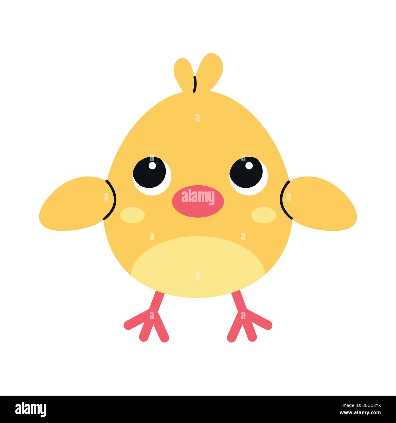 Cute cartoon chick. Vector flat illustration isolated on a white background. Stock Vector
