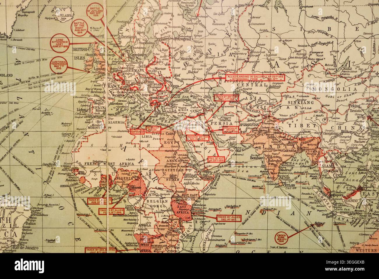 WWII map showing strategic movements of troops in Europe. At the Rocky ...