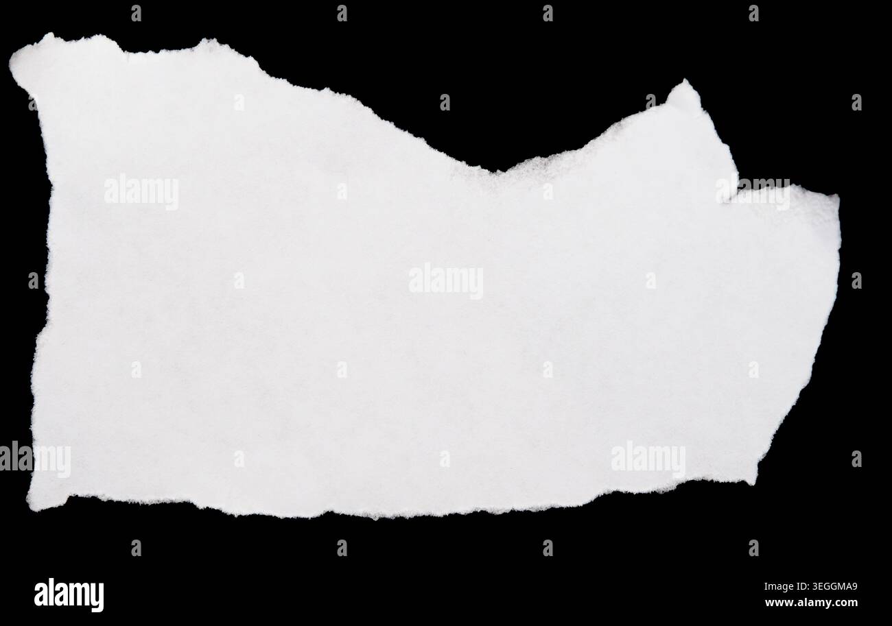 Ripped paper on black background Stock Photo