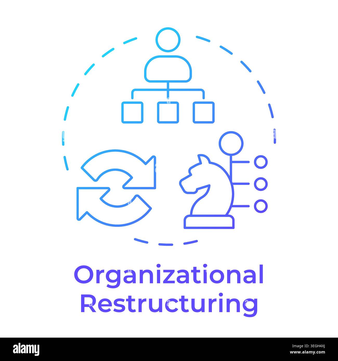Organizational restructuring blue gradient concept icon Stock Vector
