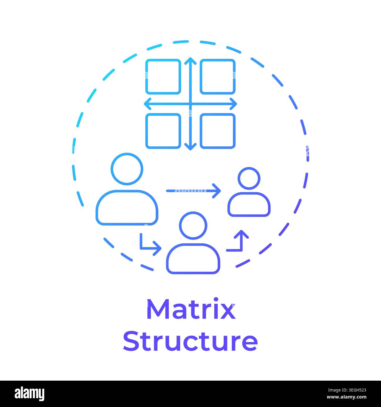 Matrix structure blue gradient concept icon Stock Vector