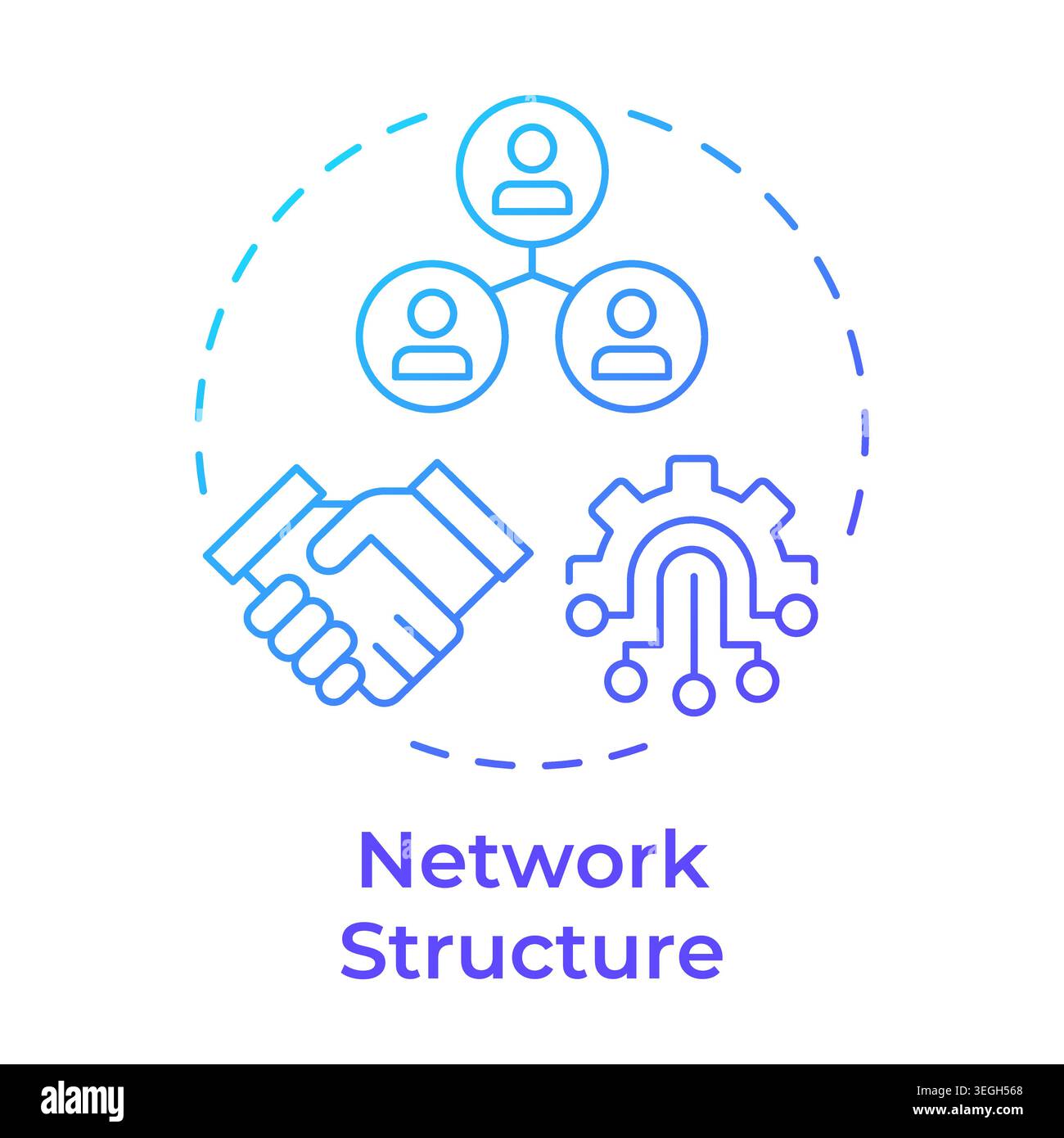 Network structure blue gradient concept icon Stock Vector