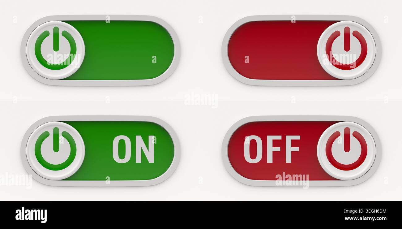 Toggle switch button on white background. Isolated 3D illustration Stock Photo