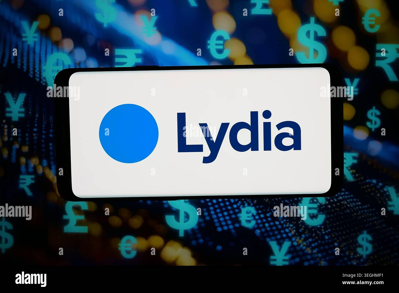 In this photo illustration, the logo of French fintech company Lydia ...