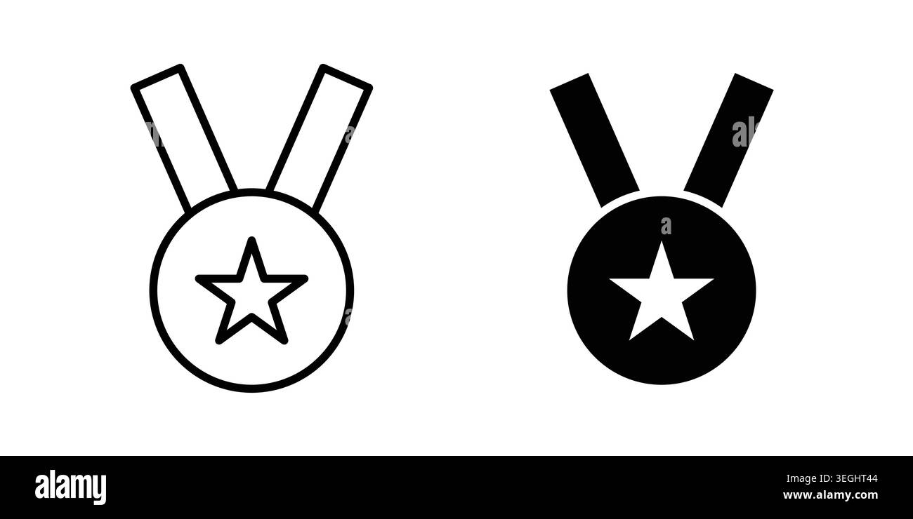 Achievement Medal icon illustration. Pixel perfect vector graphics Stock Vector