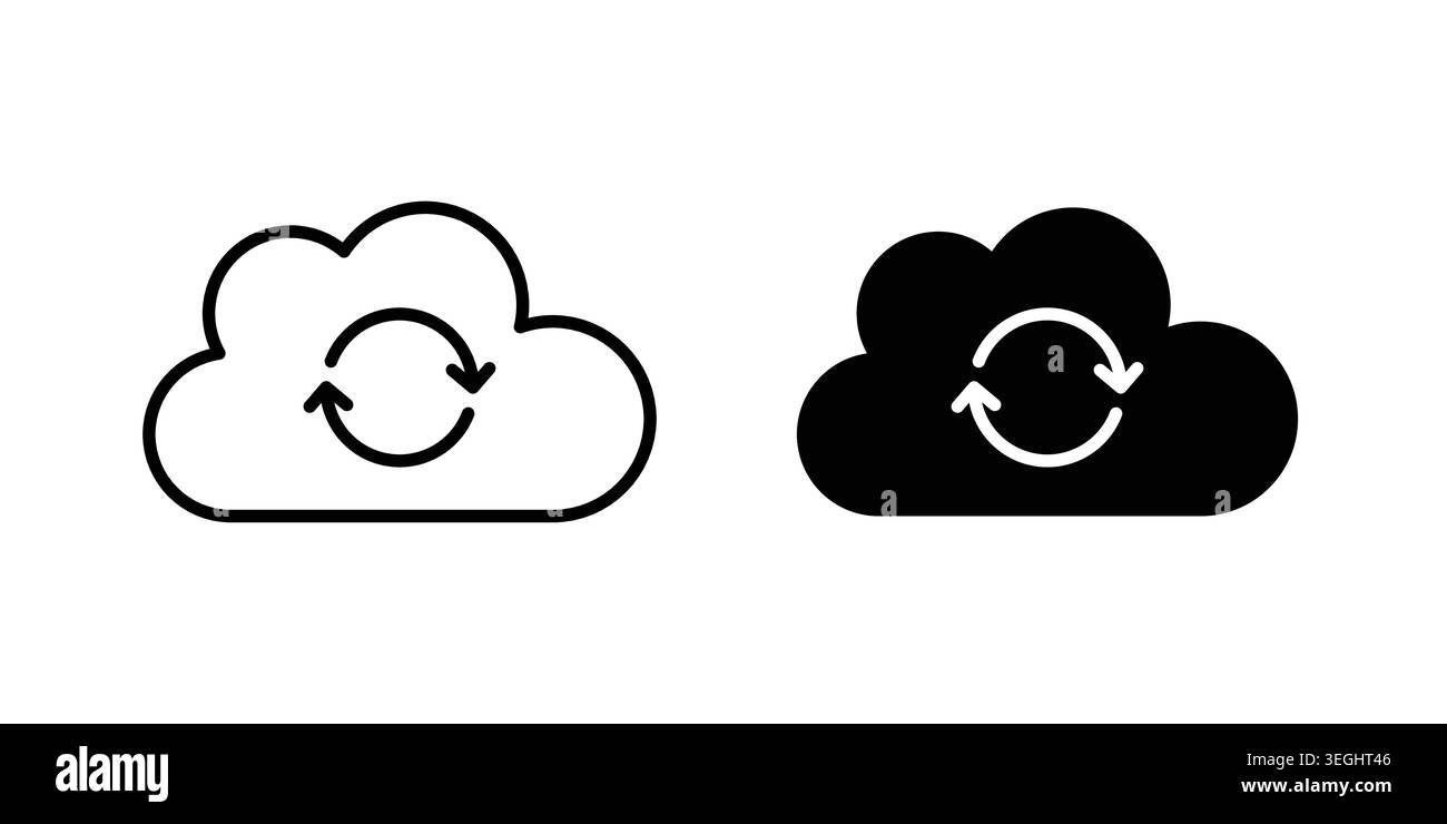 Cloud sync icon illustration. Pixel perfect vector graphics Stock Vector