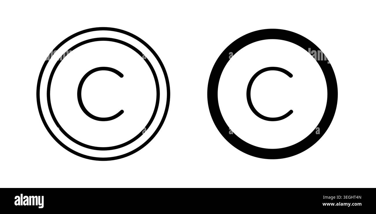 Copyright icon illustration. Pixel perfect vector graphics Stock Vector