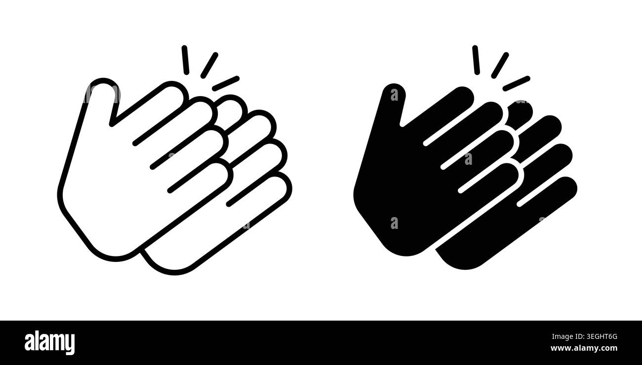 Clap icon illustration. Pixel perfect vector graphics Stock Vector