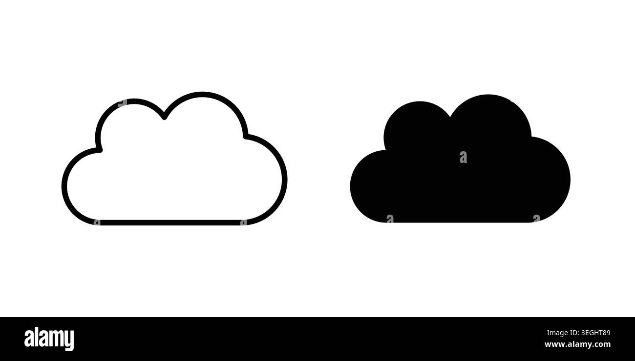 Cloud icon illustration. Pixel perfect vector graphics Stock Vector