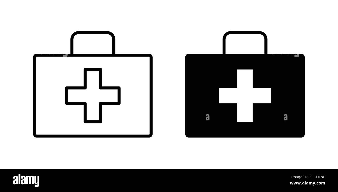 Doctor bag icon illustration. Pixel perfect vector graphics Stock Vector