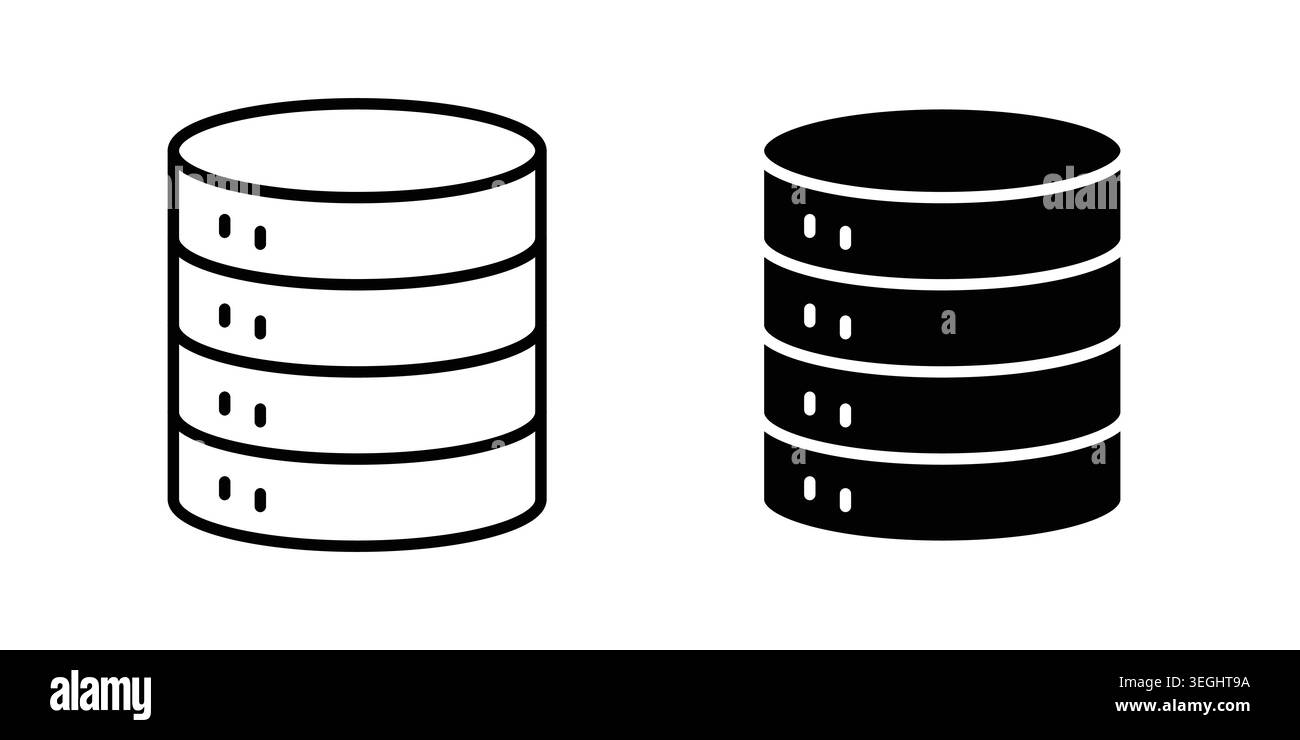 Database icon illustration. Pixel perfect vector graphics Stock Vector