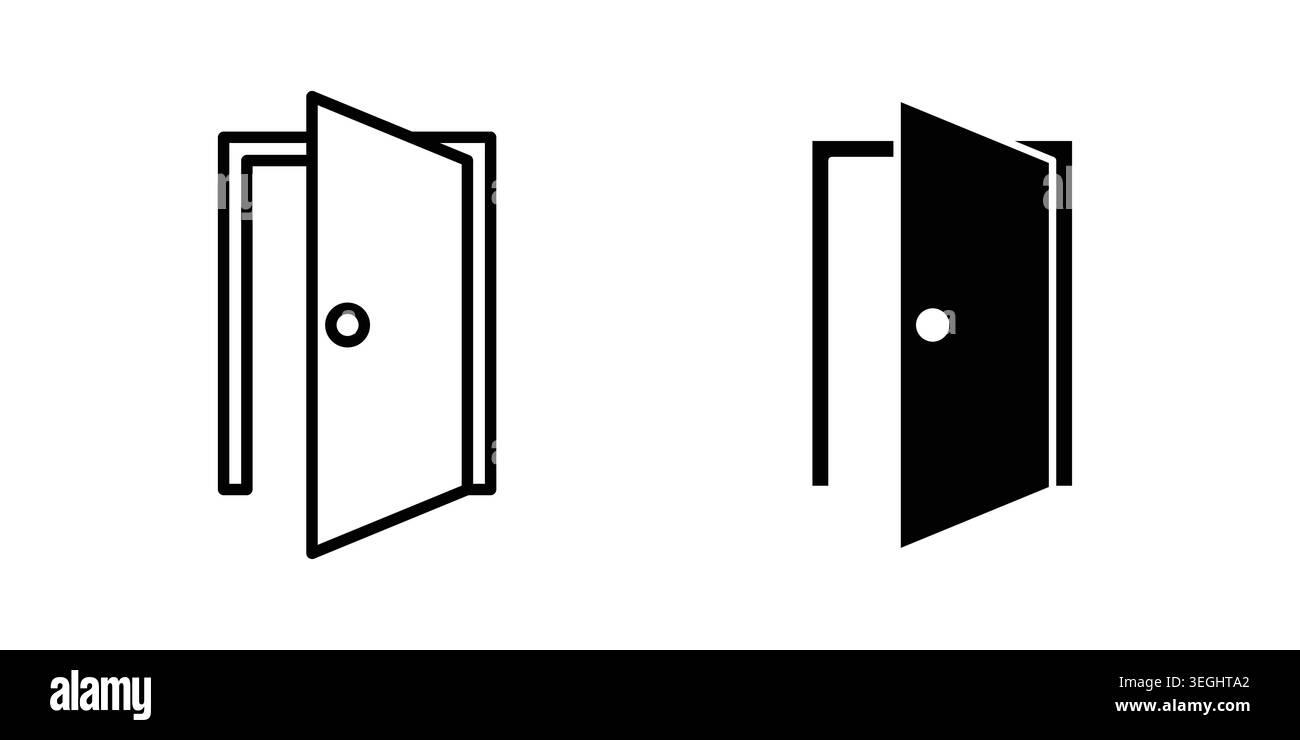 Door icon illustration. Pixel perfect vector graphics Stock Vector