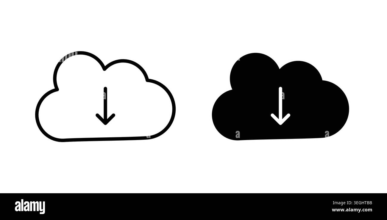 Download from Cloud icon illustration. Pixel perfect vector graphics Stock Vector