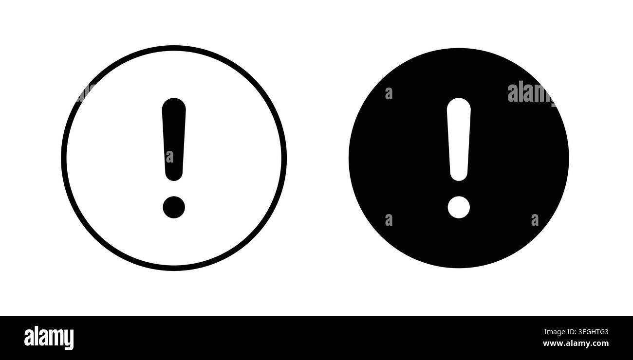 Exclamation button icon illustration. Pixel perfect vector graphics Stock Vector