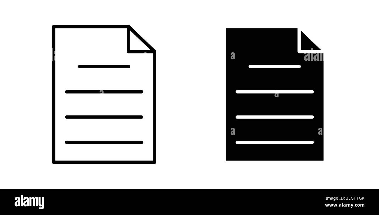 Document icon illustration. Pixel perfect vector graphics Stock Vector