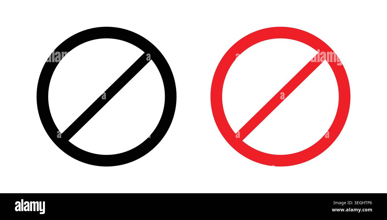 Forbidden icon illustration. Pixel perfect vector graphics Stock Vector