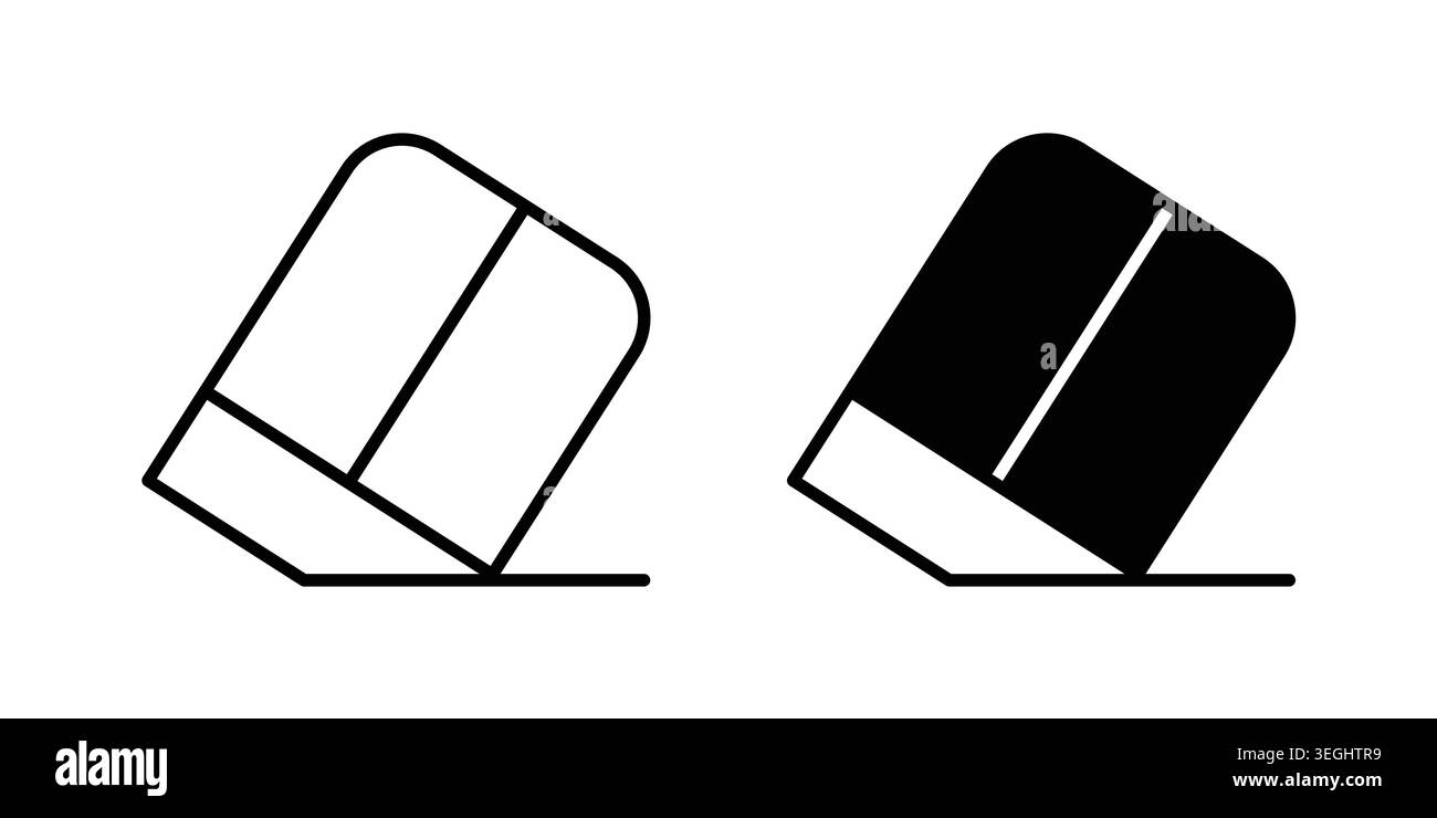 Eraser icon illustration. Pixel perfect vector graphics Stock Vector