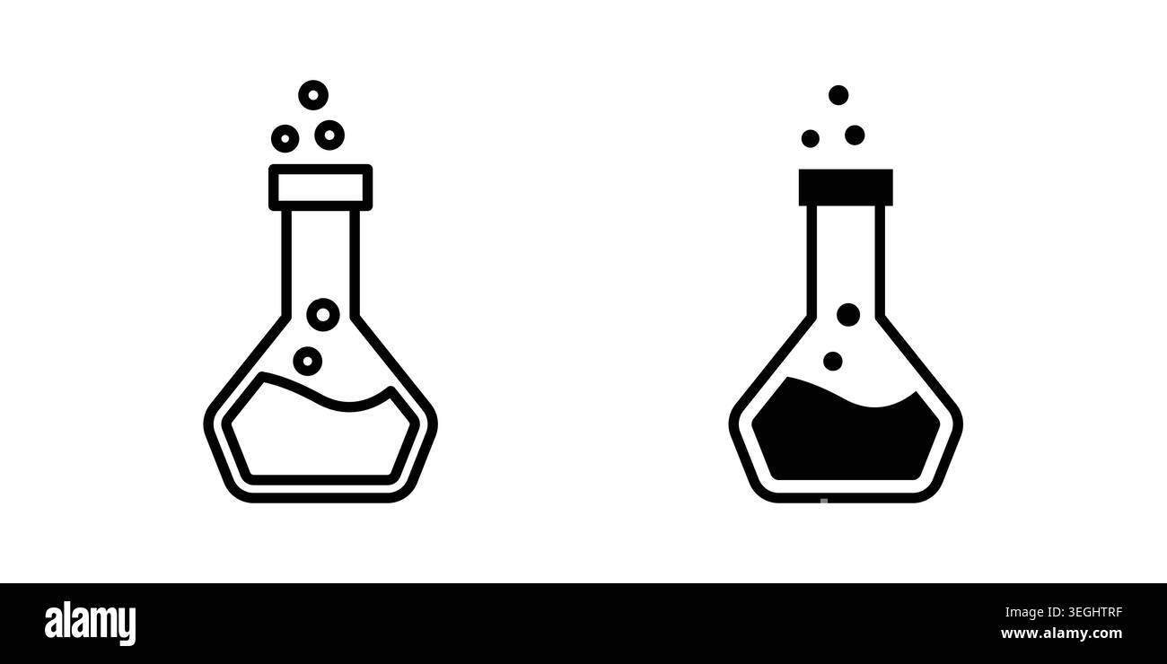 Flask icon illustration. Pixel perfect vector graphics Stock Vector