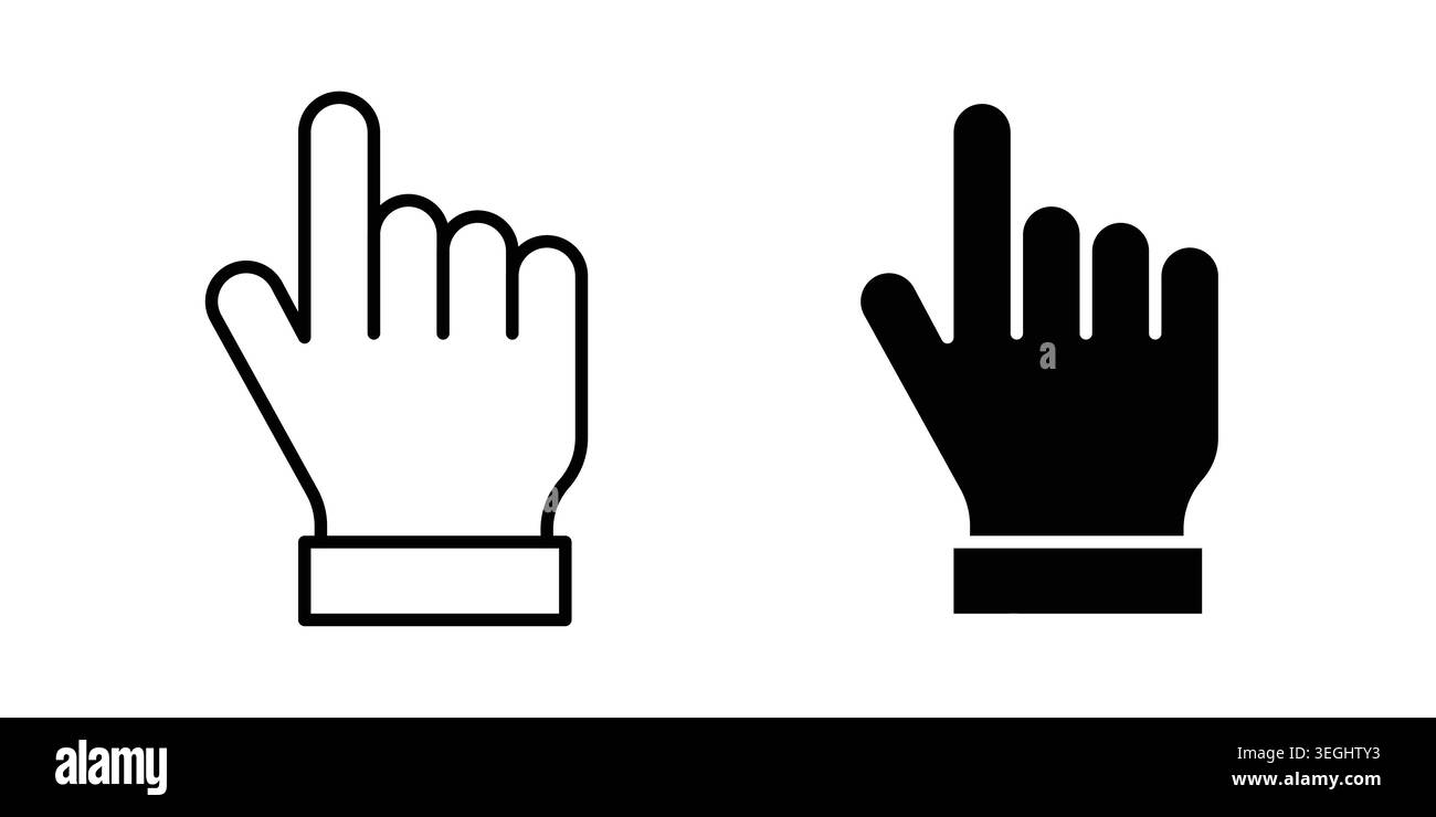 Hand pointer icon illustration. Pixel perfect vector graphics Stock Vector