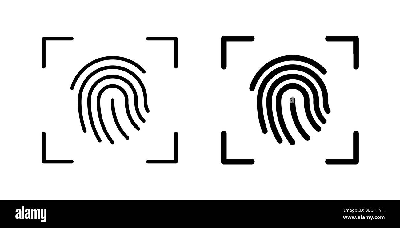 Fingerprint icon illustration. Pixel perfect vector graphics Stock Vector