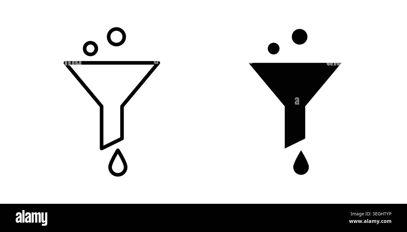Funnel icon illustration. Pixel perfect vector graphics Stock Vector