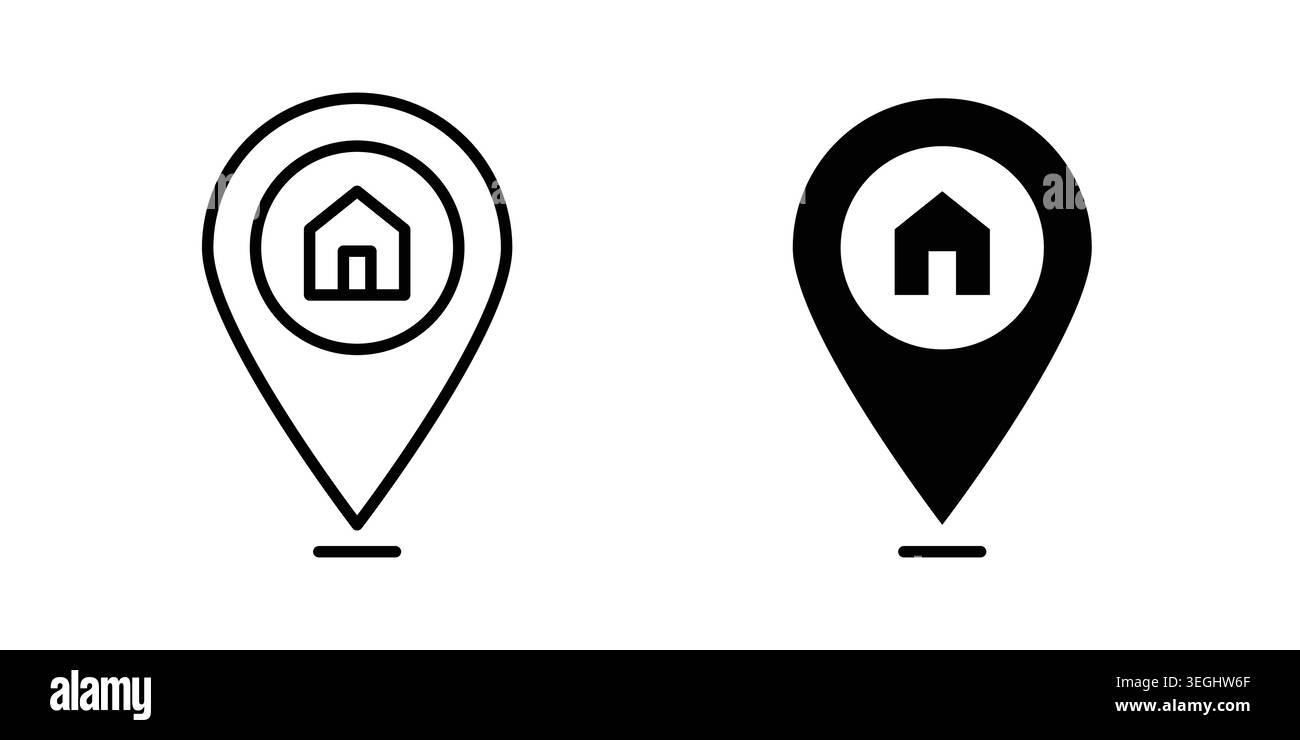Home location icon illustration. Pixel perfect vector graphics Stock Vector