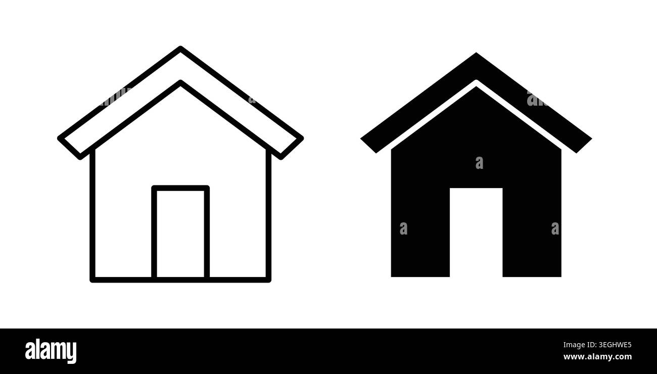 House icon illustration. Pixel perfect vector graphics Stock Vector