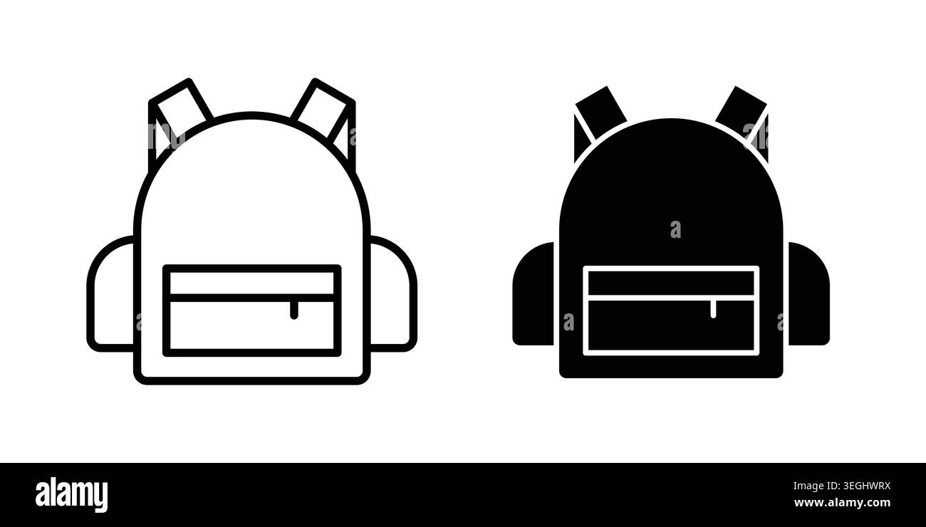Backpack icon illustration. Pixel perfect vector graphics Stock Vector