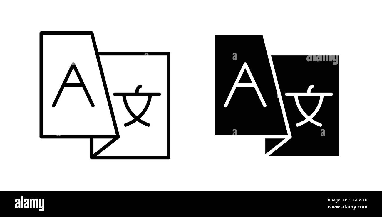 Language icon illustration. Pixel perfect vector graphics Stock Vector