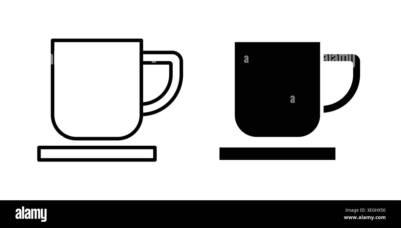Mug icon illustration. Pixel perfect vector graphics Stock Vector