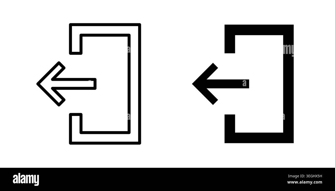 Log out icon illustration. Pixel perfect vector graphics Stock Vector