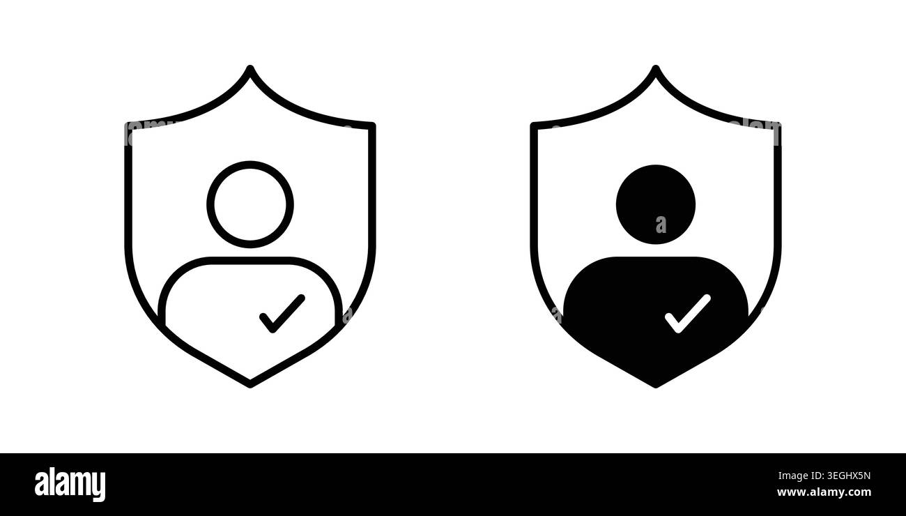 Authentication icon illustration. Pixel perfect vector graphics Stock Vector