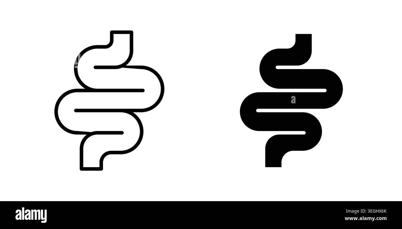 Intestine icon illustration. Pixel perfect vector graphics Stock Vector