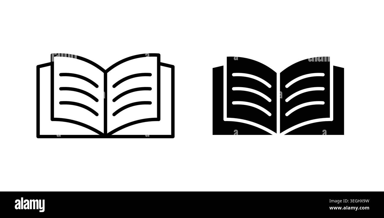 open book icon illustration. Pixel perfect vector graphics Stock Vector